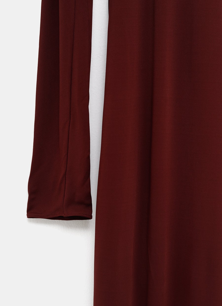 Vestido drapeado de manga larga