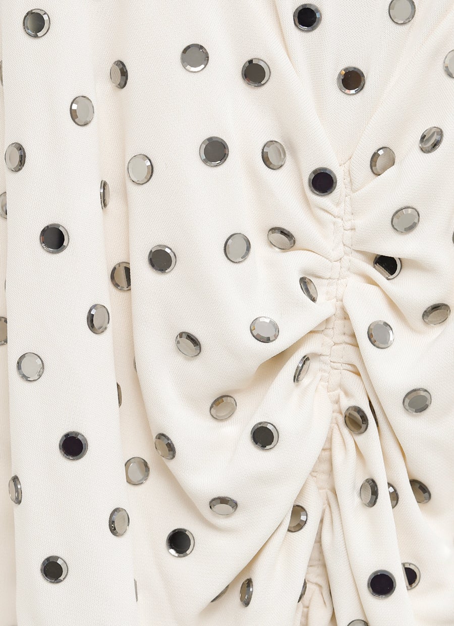 Vestido de manga larga con strass