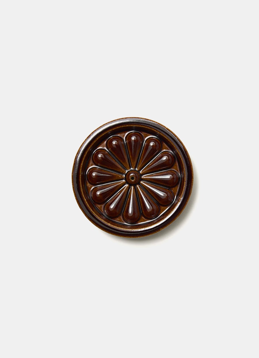 Porta incienso de teja de flor