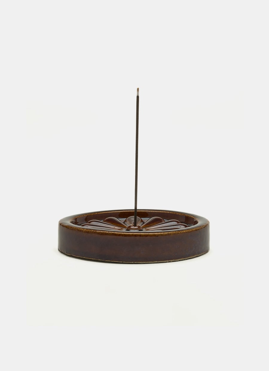 Porta incienso de teja de flor