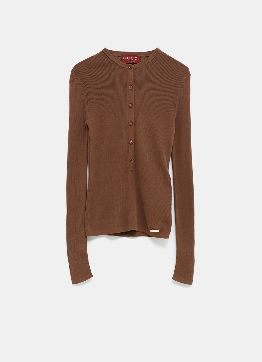 Cárdigan acanalado fino para mujer