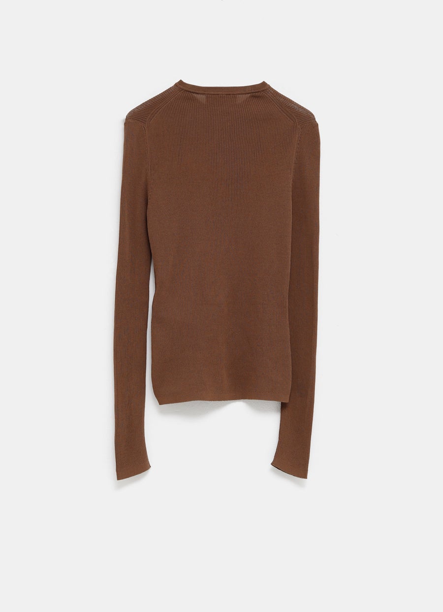 Cárdigan acanalado fino para mujer