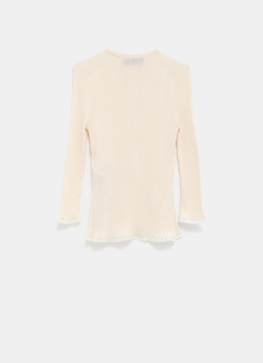 Cárdigan acanalado para mujer