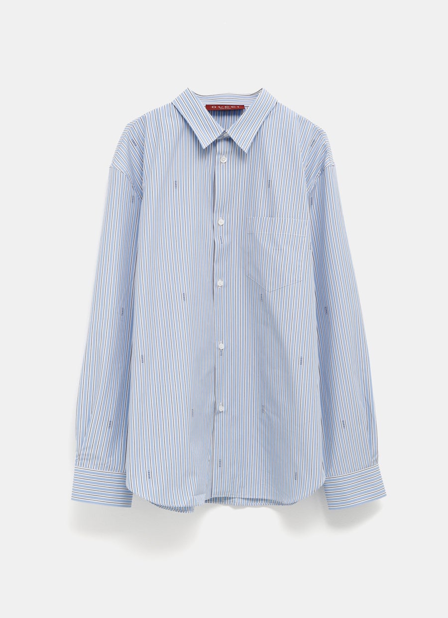 Camisa de algodón a rayas para hombre