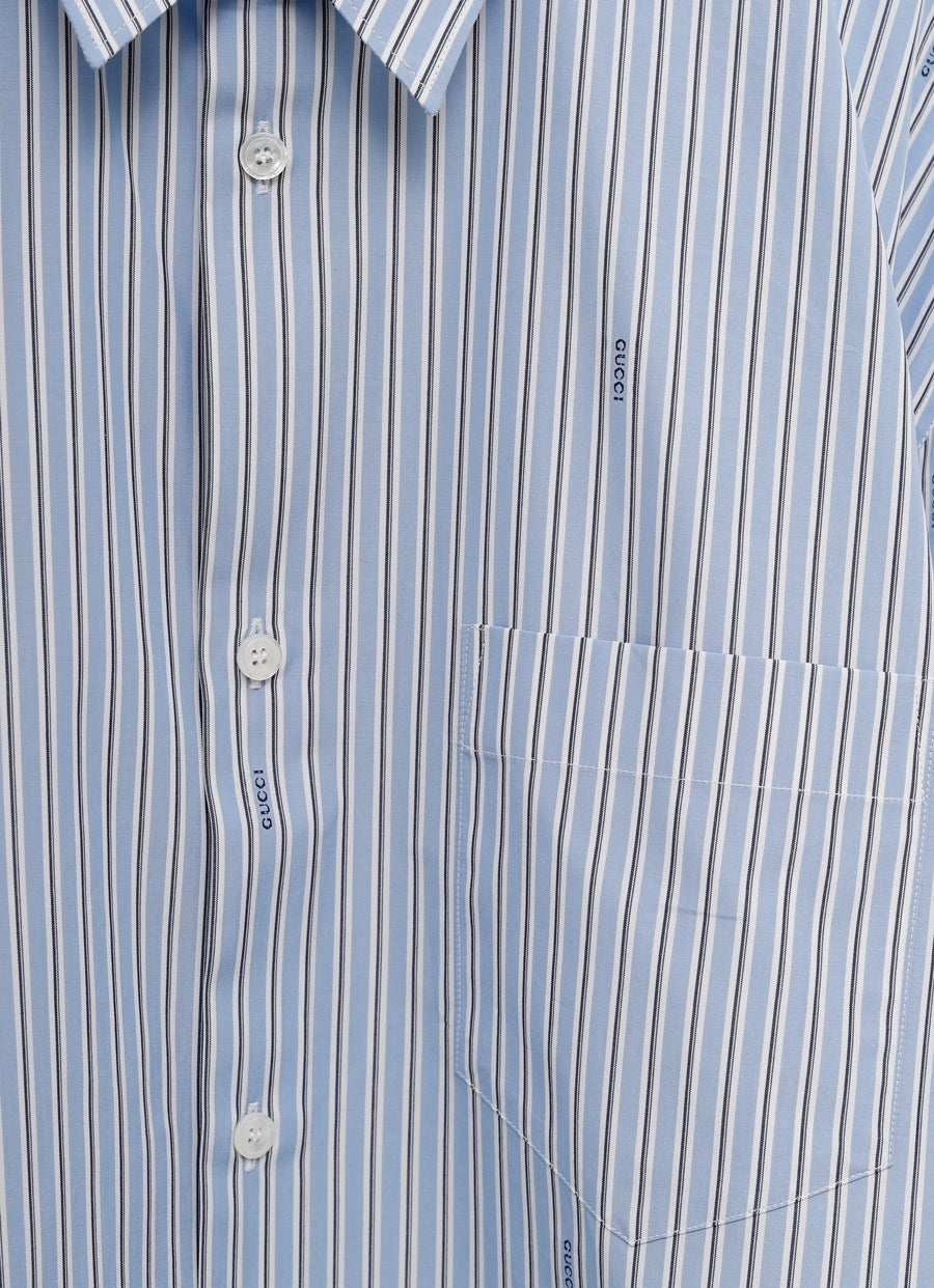 Camisa de algodón a rayas para hombre