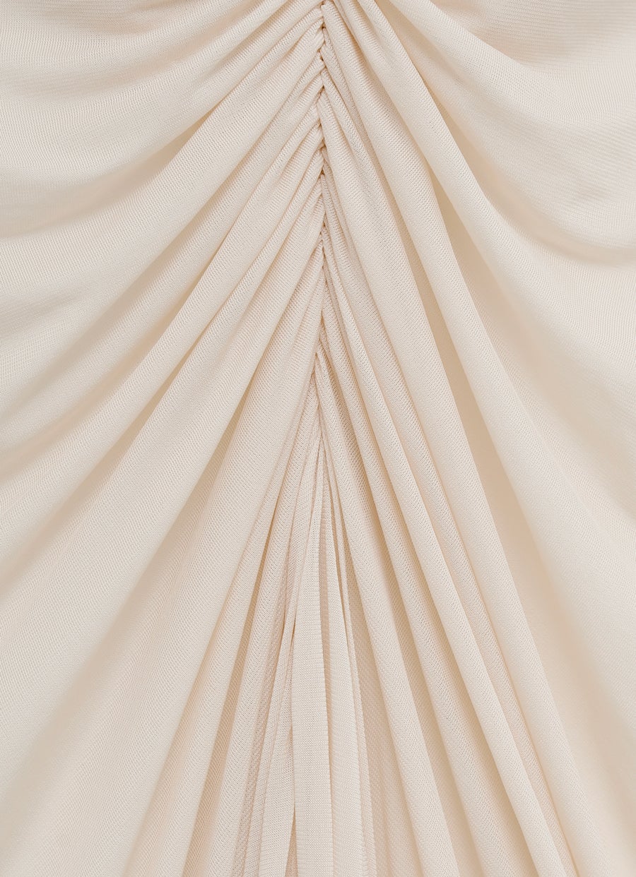 Falda larga con detalle fruncido