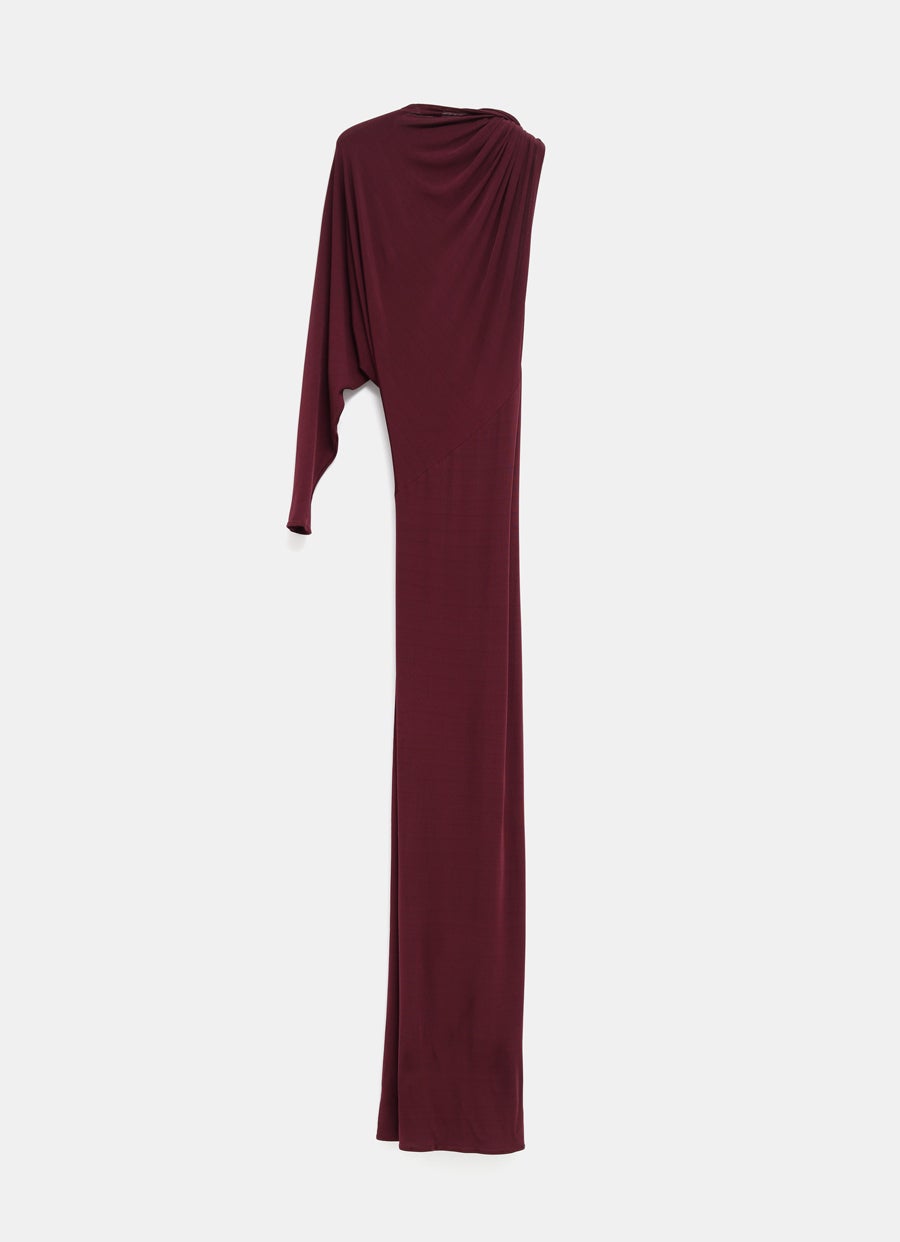 Vestido largo con detalle drapeado