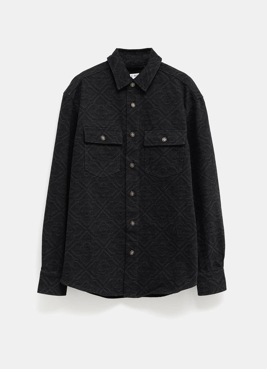 Camisa denim con monograma a láser