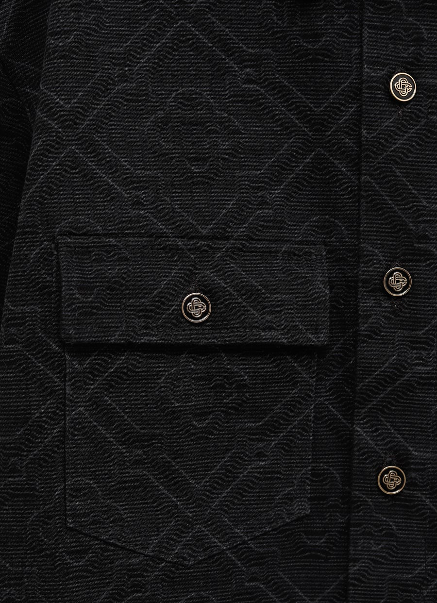 Camisa denim con monograma a láser