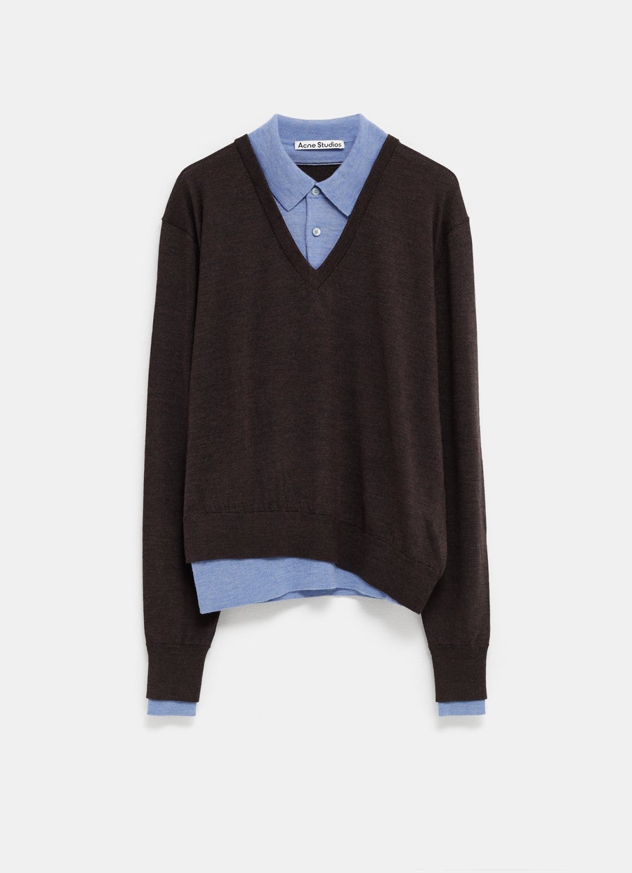 Doble polo de lana para mujer