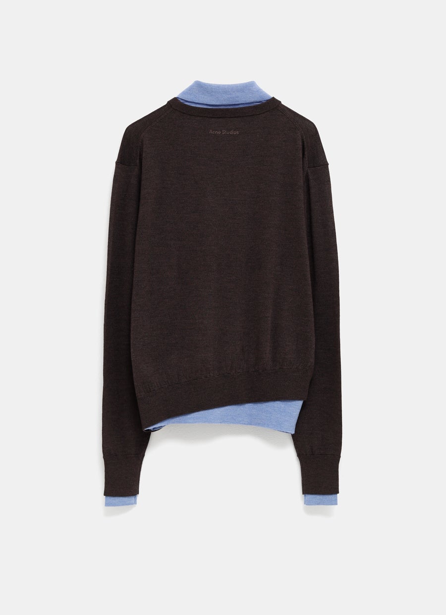 Doble polo de lana para mujer