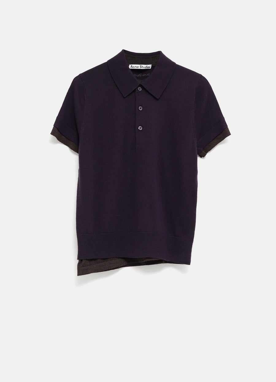 Doble polo de lana para mujer