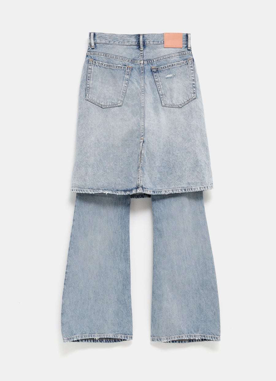 Falda-pantalón vaquero para mujer