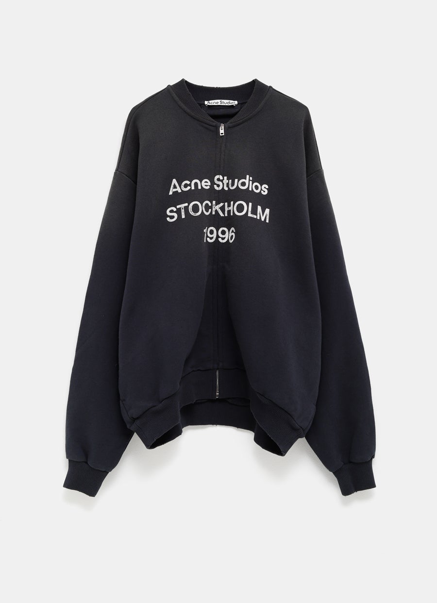 Sudadera con cremallera y logo para hombre