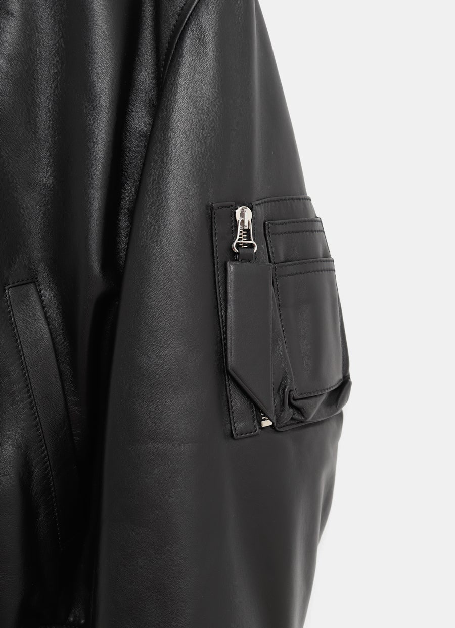 Chaqueta bomber de piel