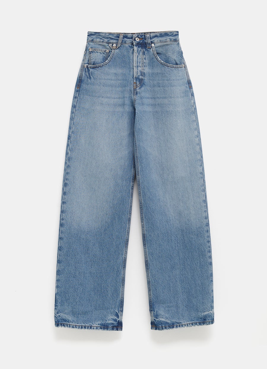 Pantalón vaquero ancho de-Nîmes para mujer