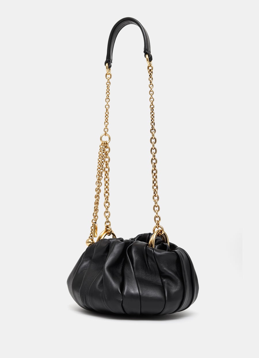 Bolso de hombro Plissé con cadena