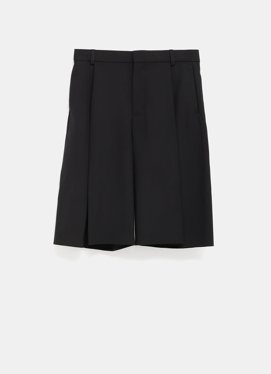 Pantalón corto de lana con pinzas