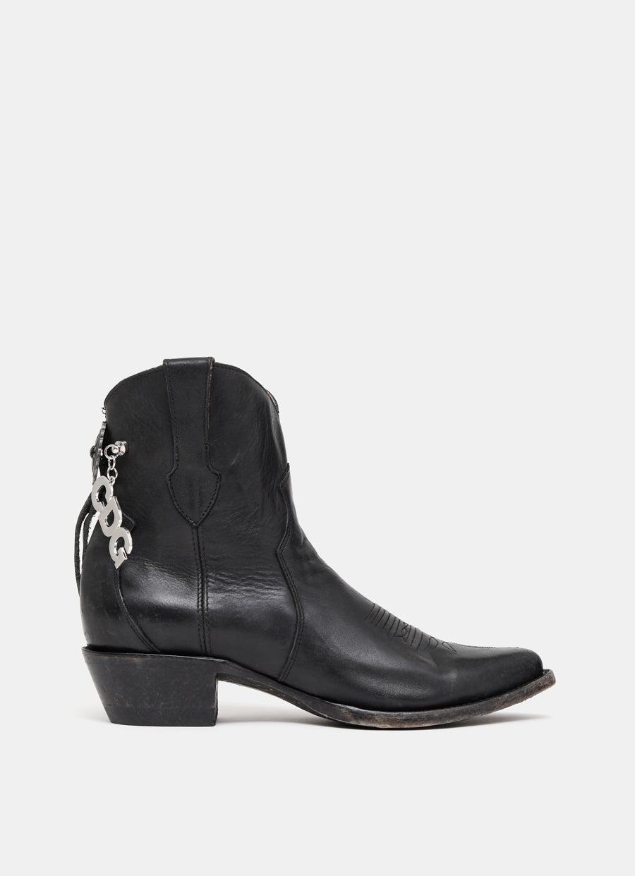 Botín con cremallera y charms para mujer