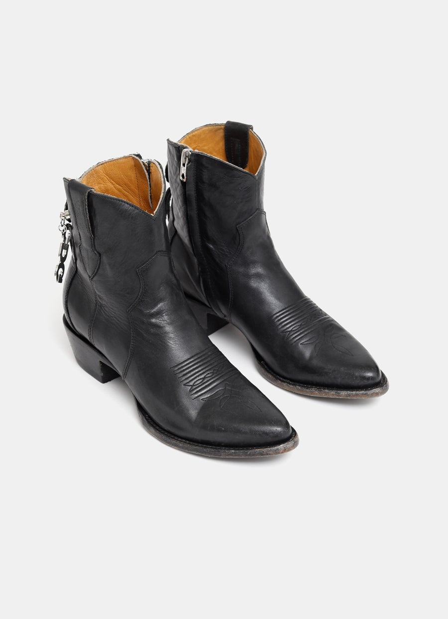 Botín con cremallera y charms para mujer