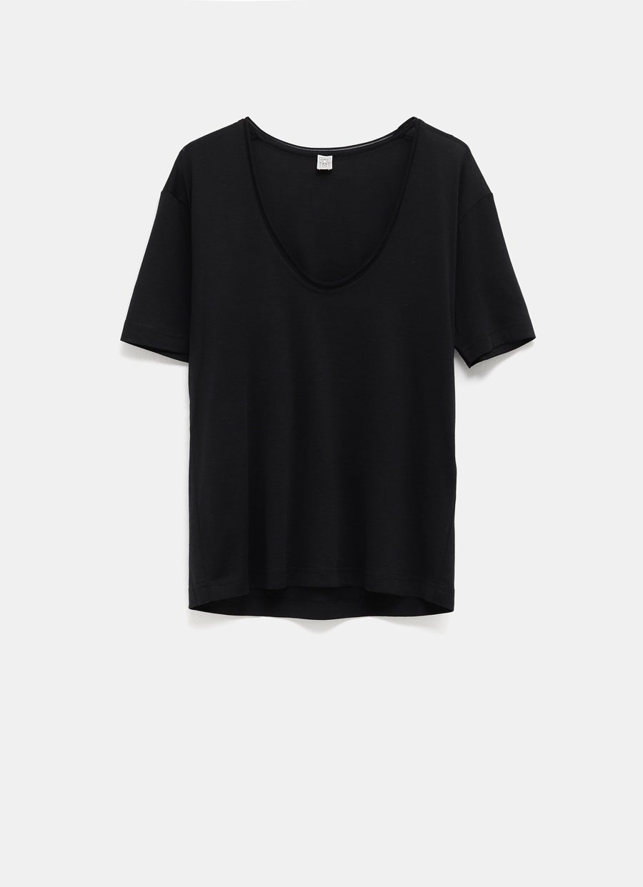 Camiseta de algodón y seda