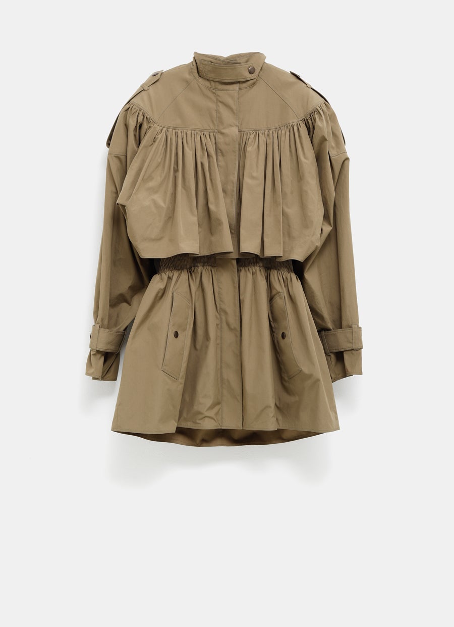 Gabardina corta de cuello alto