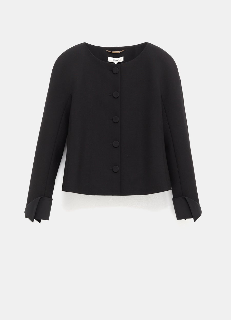 Chaqueta ajustada sin cuello