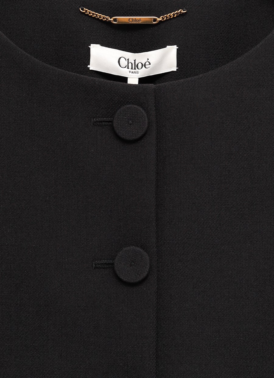 Chaqueta ajustada sin cuello