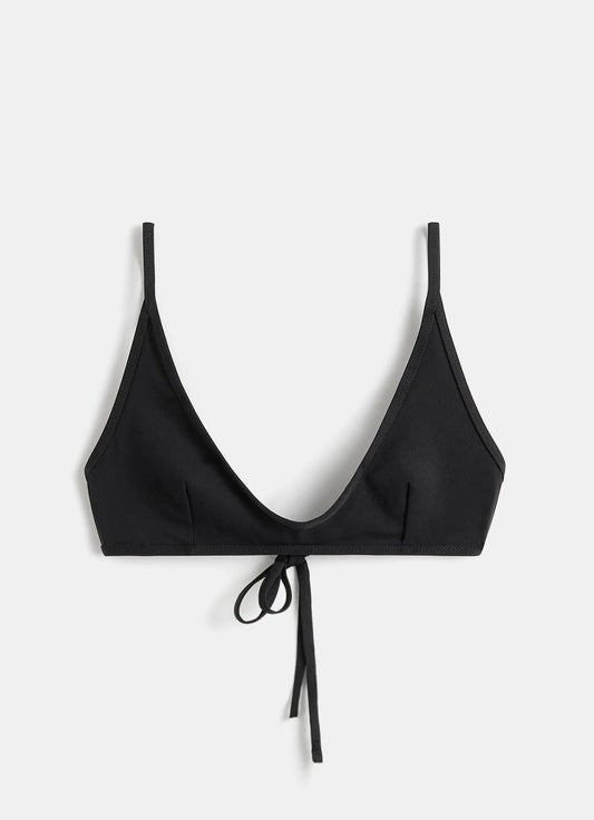 Top de bikini con escote redondo