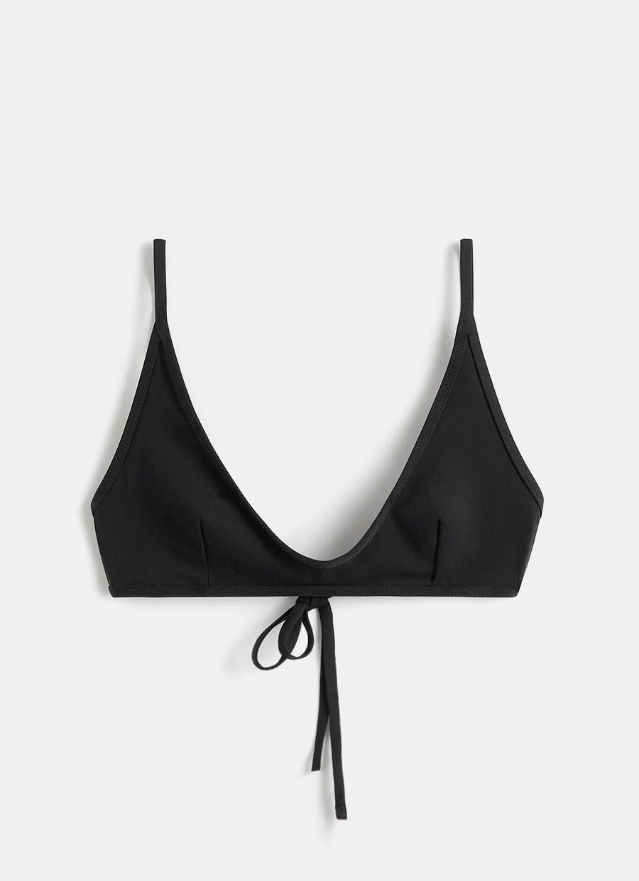 Top de bikini con escote redondo