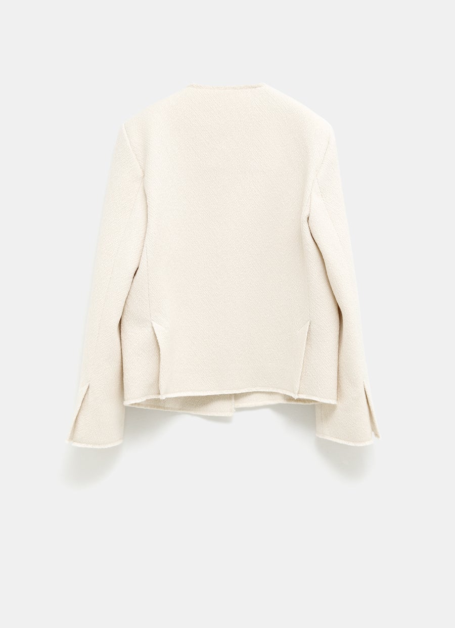 Blazer de rizo sin solapas