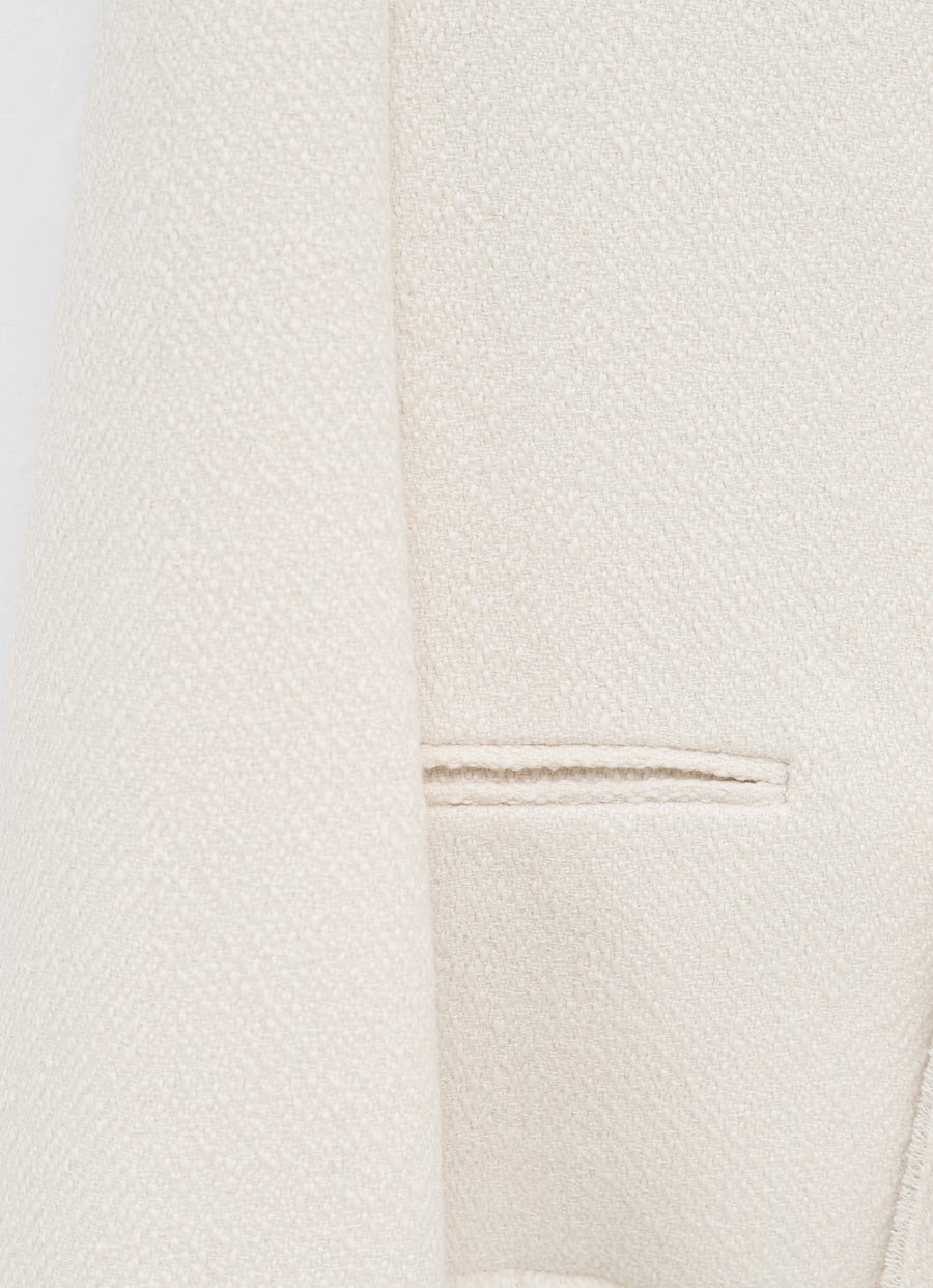 Blazer de rizo sin solapas