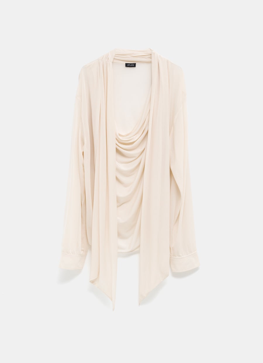 Blusa con escote drapeado