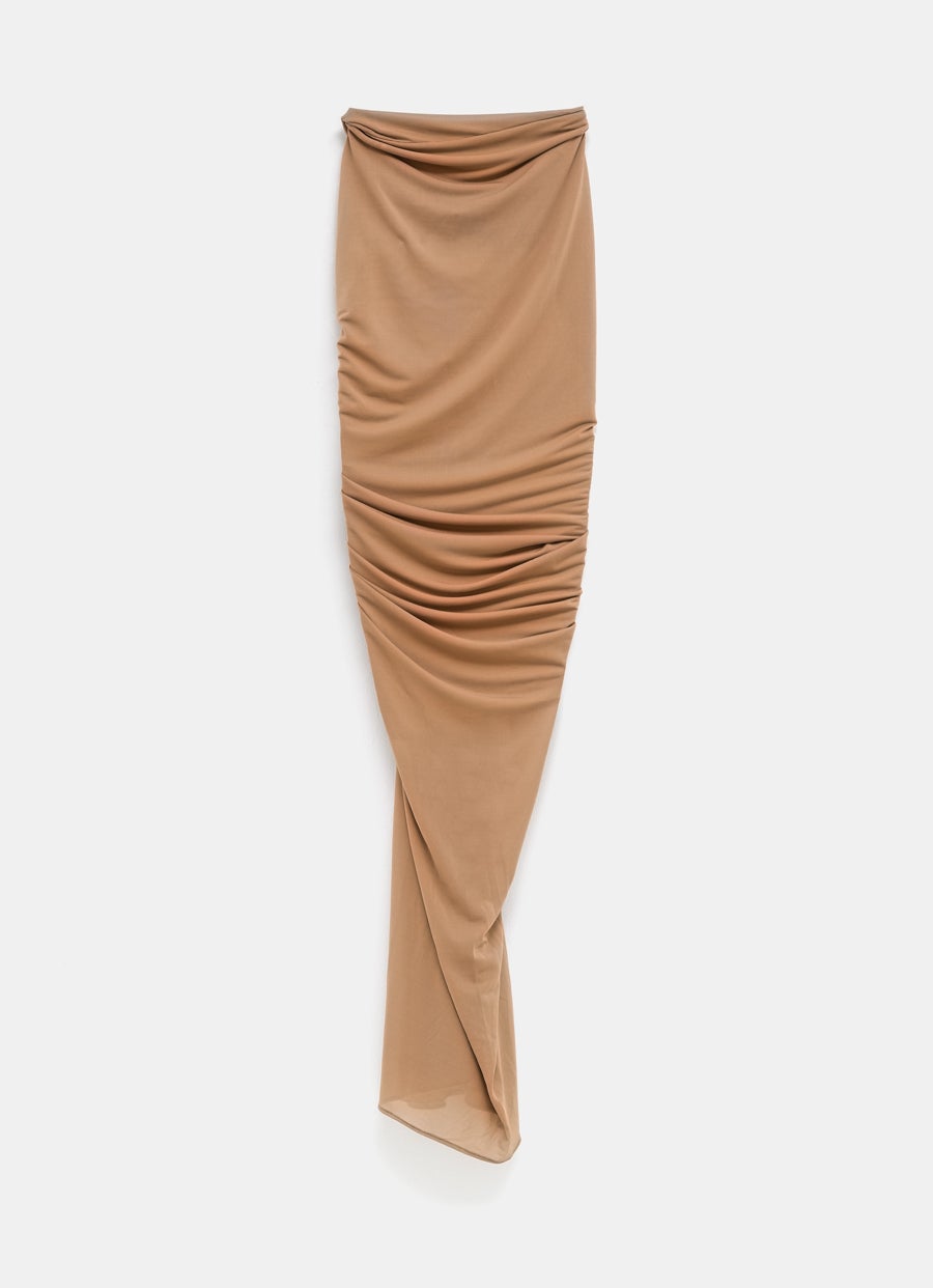 Falda larga con detalle fruncido