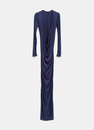 Vestido largo con escote drapeado