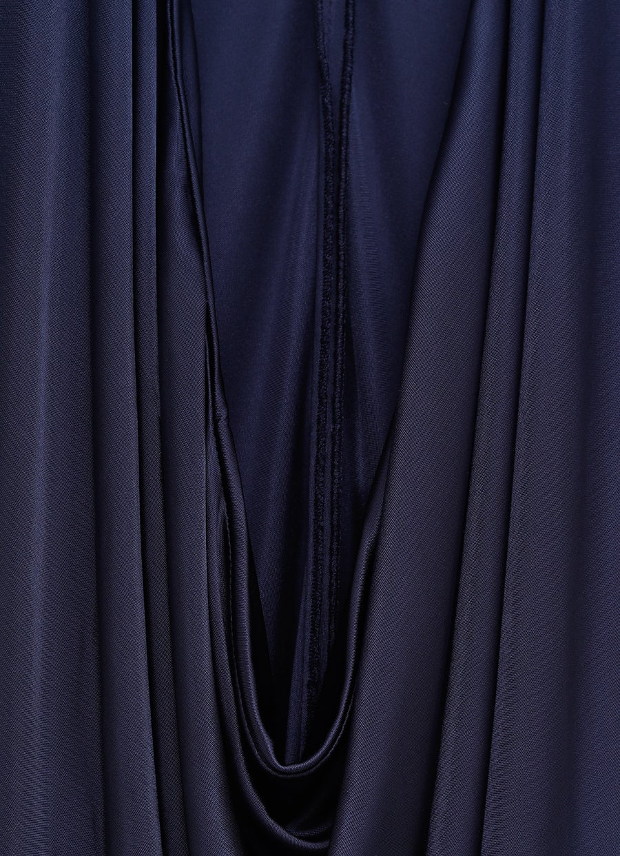 Vestido largo con escote drapeado