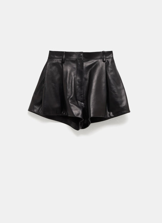 Pantalón corto de piel para mujer