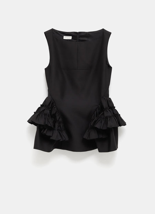 Top sin mangas con volantes