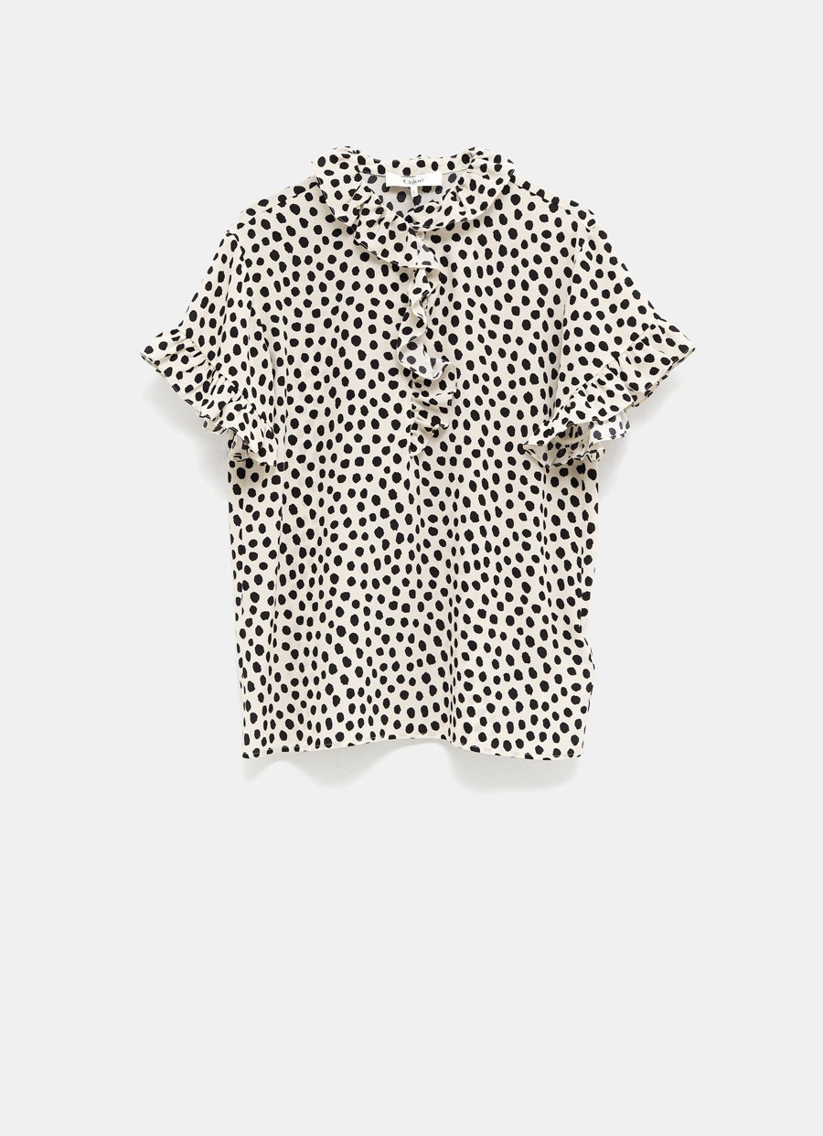 Blusa de lunares con volantes