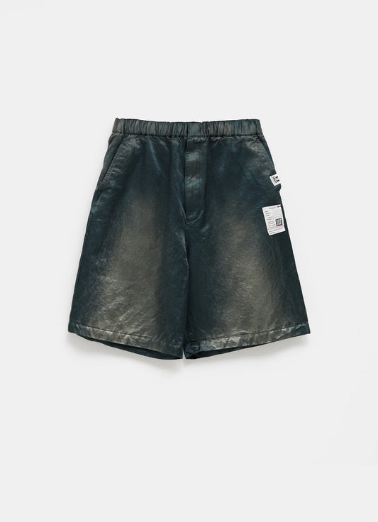 Pantalón corto de raso con efecto descolorido