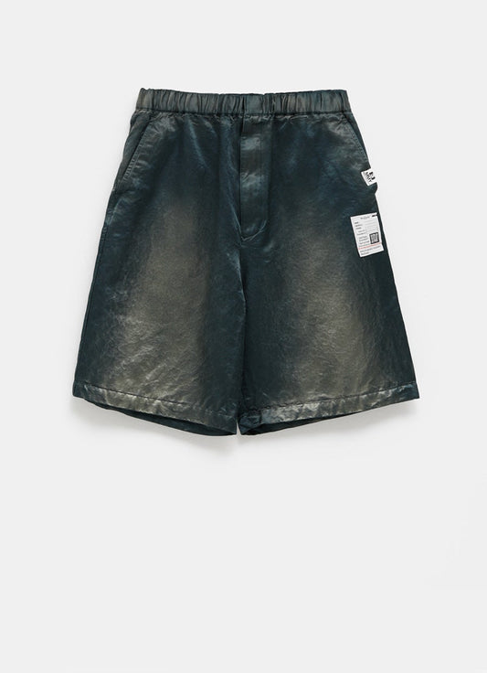 Pantalón corto de raso con efecto descolorido