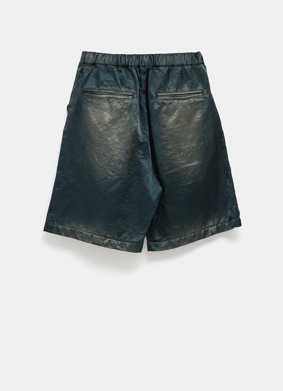 Pantalón corto de raso con efecto descolorido