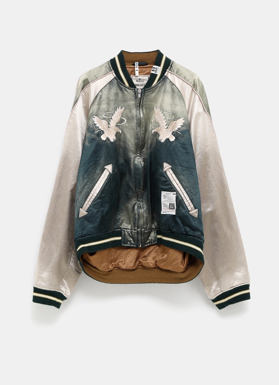 Chaqueta de raso con efecto descolorido
