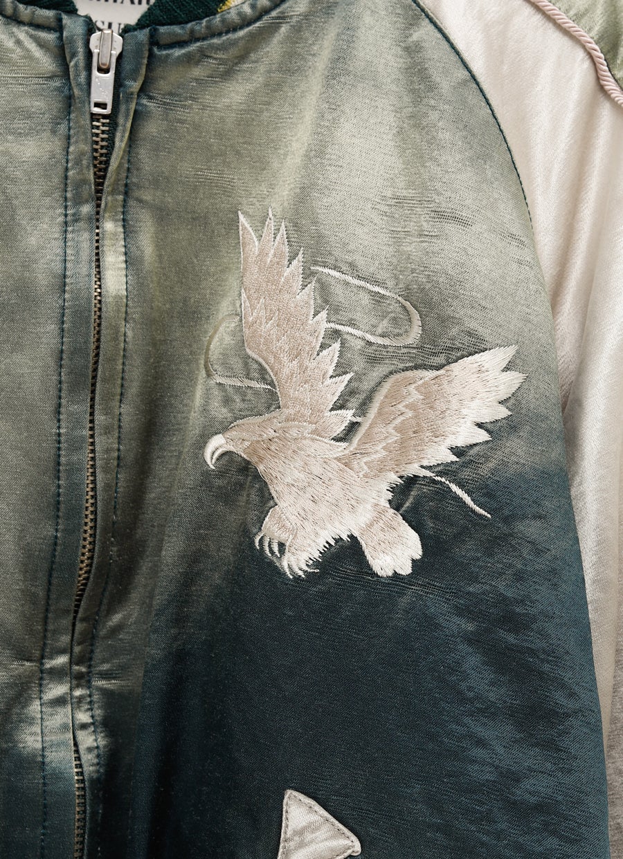 Chaqueta de raso con efecto descolorido