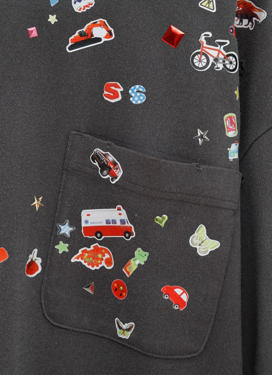 Camiseta estampada pegatinas