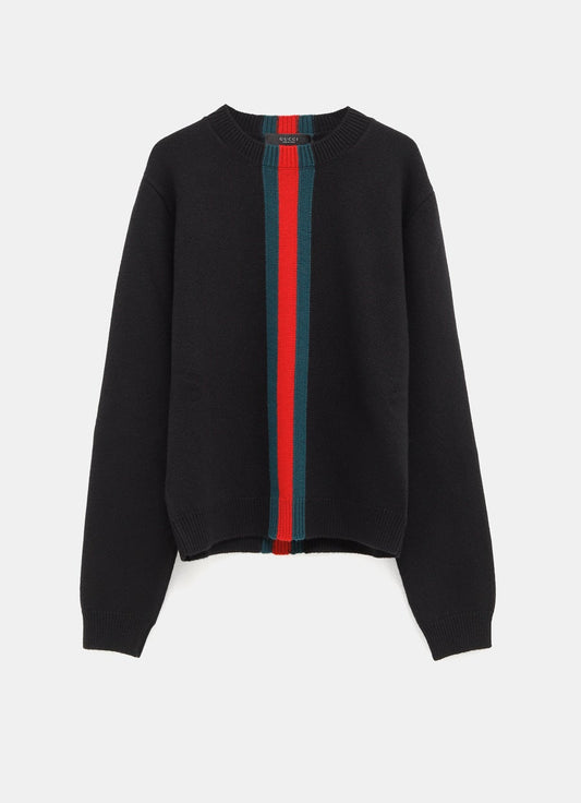 Jersey de lana con tribanda Web para hombre