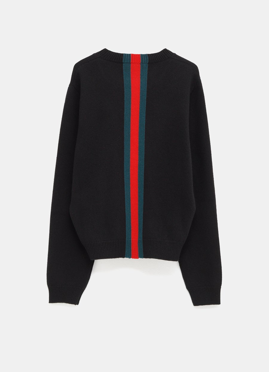 Jersey de lana con tribanda Web para hombre