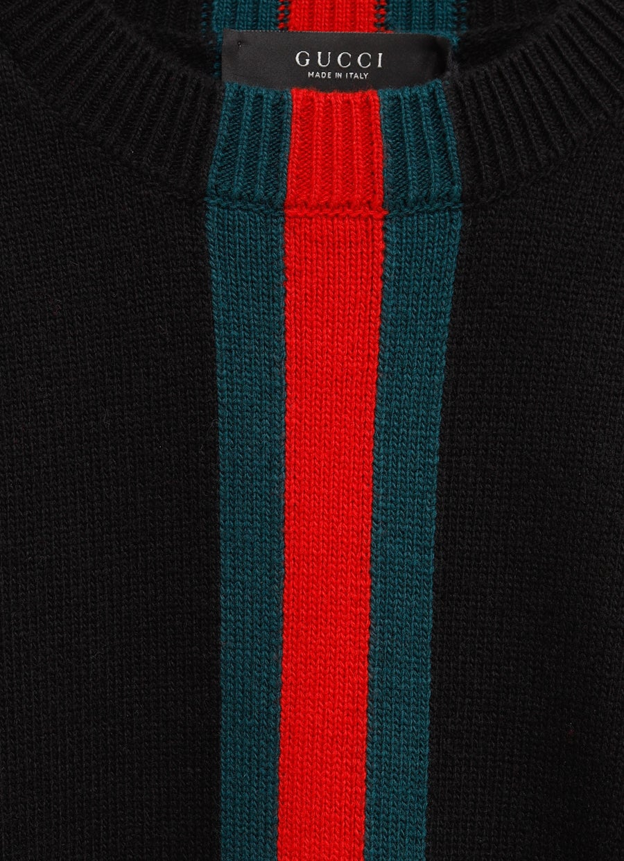Jersey de lana con tribanda Web para hombre