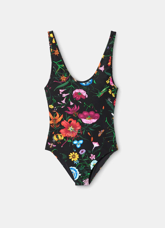 Bañador de punto brillante estampado