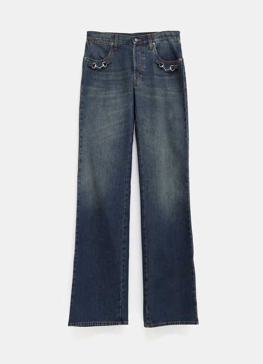 Pantalón vaquero con Horsebit para mujer